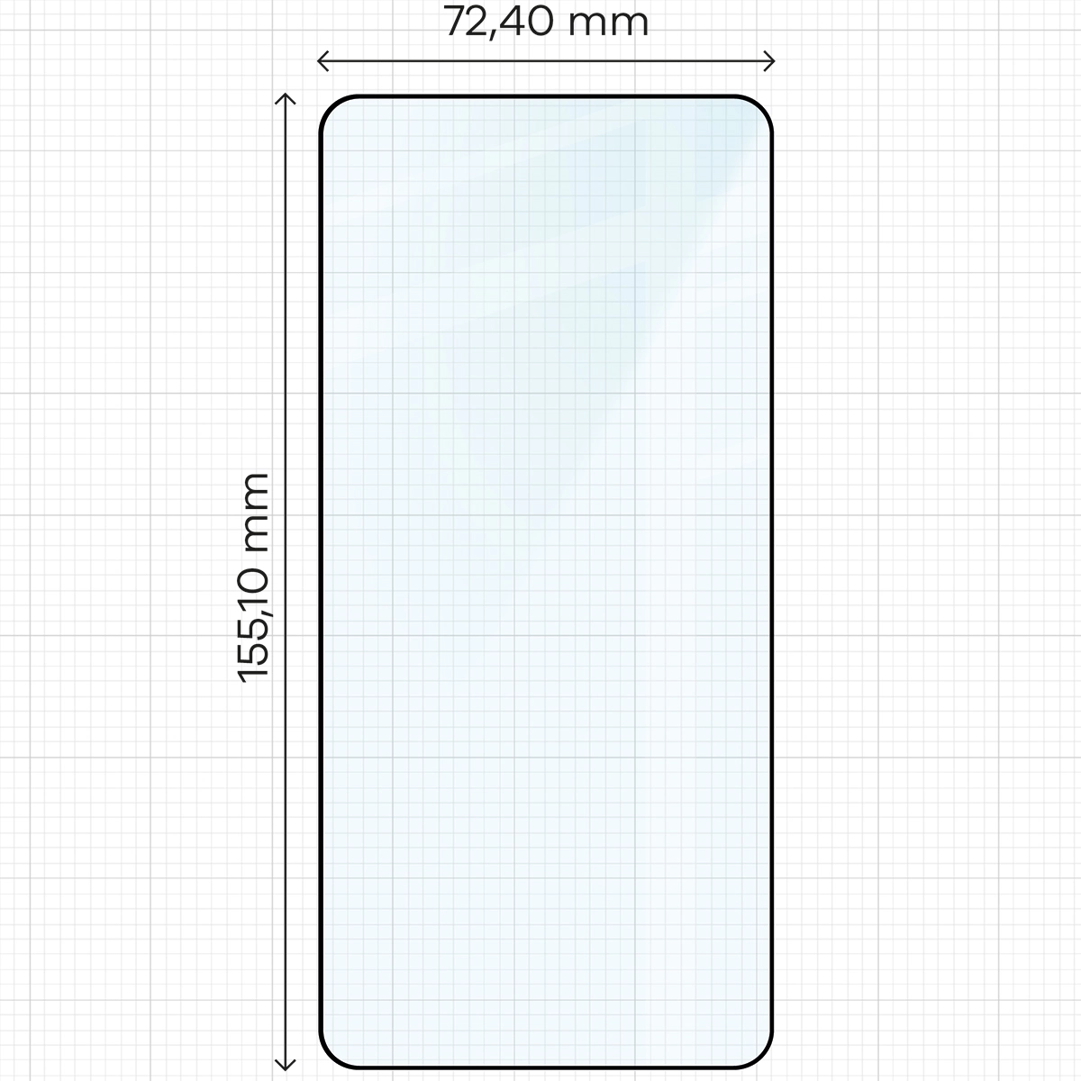 Miarka z wymiarami szkła hartowanego Bizon Glass Edge do Galaxy S25 Edge